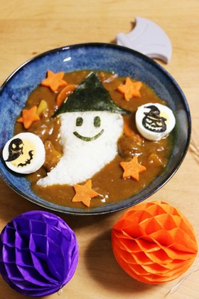 いつものカレーで!簡単ハロウィン(^^)
