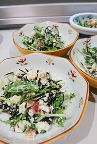ひじきの白和えサラダ・ベーコン&水菜