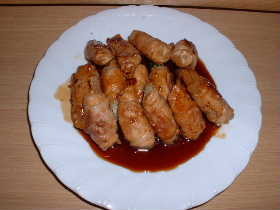 青梗菜と大根の照焼肉巻き