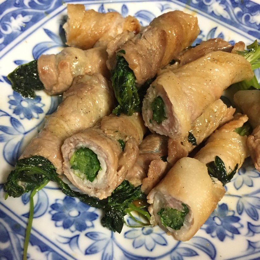 豆苗の肉巻き by 遠ママ 【クックパッド】 簡単おいしいみんなのレシピが365万品 豆苗の肉巻き by 遠ママ