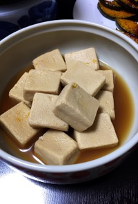 美味しい★かぼちゃの煮汁で高野豆腐