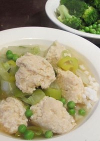 トリ団子野菜スープ