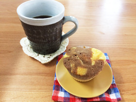 おひとり様のコーヒー×かぼちゃ蒸しパン♡
