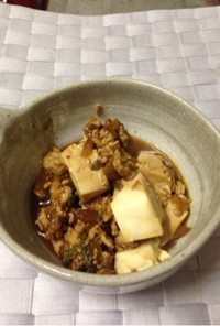 ピリッと麻婆豆腐！ 食材を代用してます！