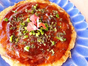 野菜のみのヘルシーなお好み焼き