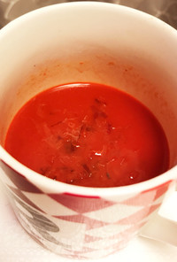 レンチン2分！野菜ジュースでトマトスープ