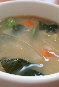 味噌汁リメイク☆ミルク風味の味噌スープ