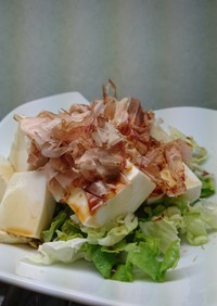 糖質制限☆レタサイと豆腐のサラダ