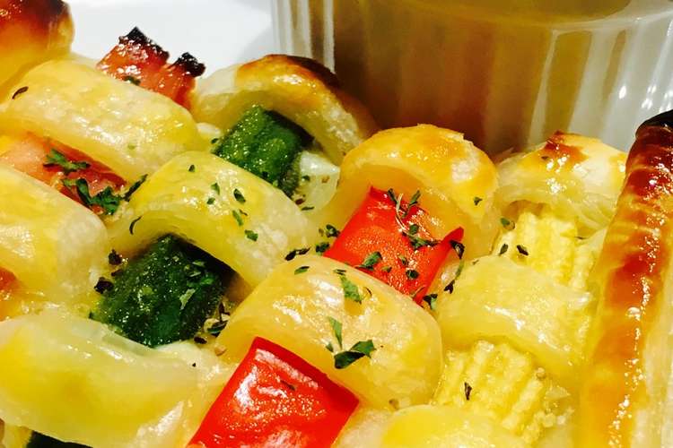 魚焼きグリルで 鮮やか編みベジチーズパイ レシピ 作り方 By R クックパッド