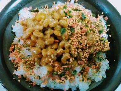 納豆ふりかけマヨネーズ♥朝食ランチご飯丼の写真
