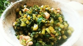 無限レシピ☆大根の葉と鶏肉の炒め物