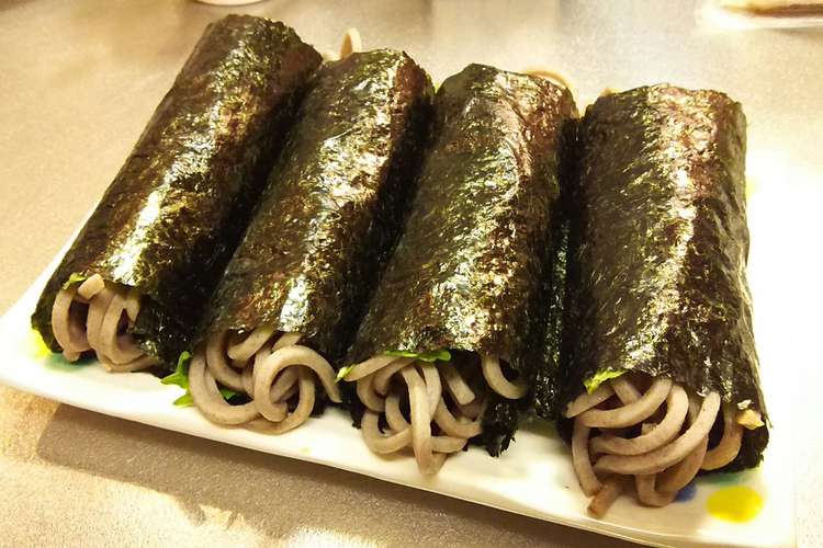 超簡単 天ざるそば味 天そば海苔巻き レシピ 作り方 By ｂ型 Kitchen クックパッド