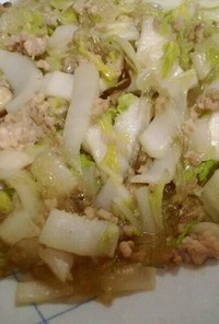 白菜、春雨、豚ミンチのダシダ炒め