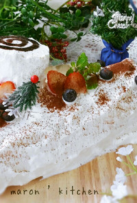 クリスマスケーキに♥白いブッシュドノエル
