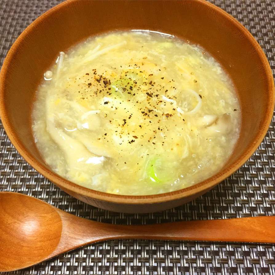 簡単とろとろ♡舞茸とえのきの生姜餡スープの画像