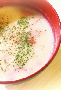 簡単♪カルボナーラ風豆乳スープ