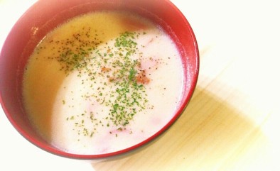 簡単♪カルボナーラ風豆乳スープの写真