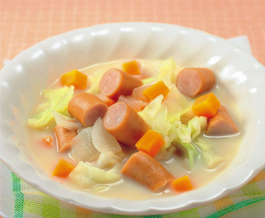 ウインナーと野菜の豆乳スープの画像