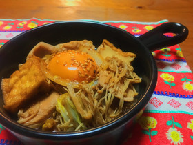 フライパンでお手軽♡鶏すき風煮炒め♡