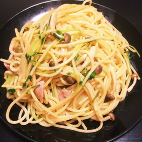 節約!豆苗香る和風ガーリックパスタ