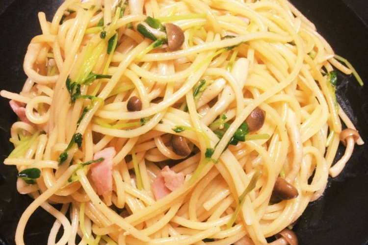 節約 豆苗香る和風ガーリックパスタ レシピ 作り方 By ちゅんかぴこ クックパッド 簡単おいしいみんなのレシピが356万品