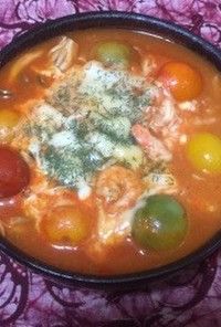 海老とトマトのリゾット鍋
