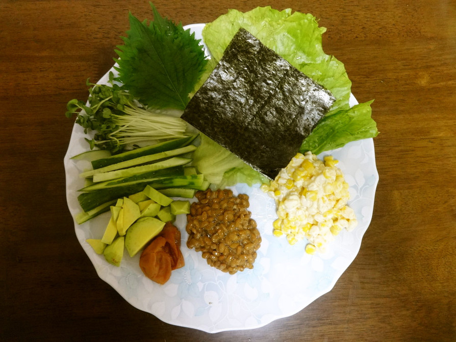 野菜色々手巻き寿司の具の画像