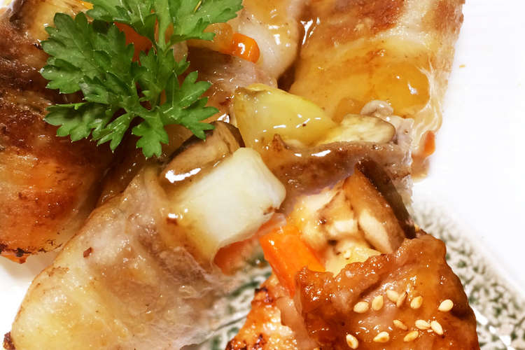 しゃぶしゃぶ用豚肉でがっつり野菜巻き レシピ 作り方 By 空耳ママ クックパッド 簡単おいしいみんなのレシピが352万品