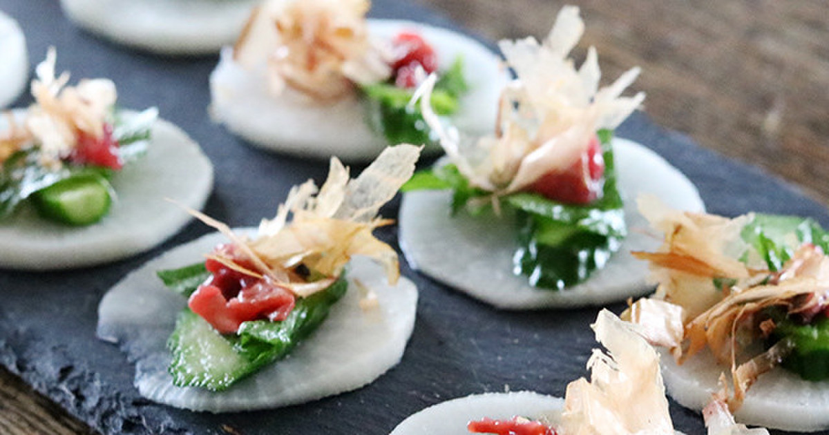 簡単前菜 大根と梅の和風アペリティフ by アンジェ公式キッチン 【クックパッド】 簡単おいしいみんなのレシピが369万品