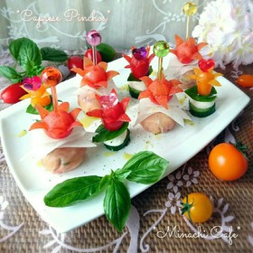 華やか❤カプレーゼのピンチョス