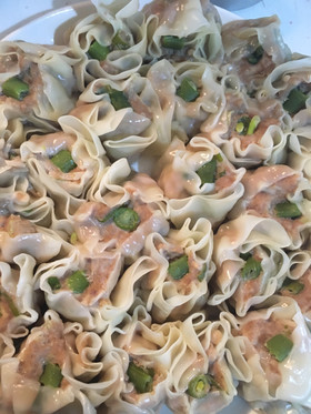 時短フライパン餃子の皮シューマイ