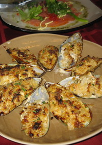 ムール貝のピリ辛マヨ焼き