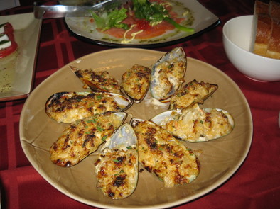 ムール貝のピリ辛マヨ焼きの写真