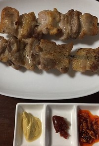 簡単お惣菜☆豚バラ串焼きと三種のタレ