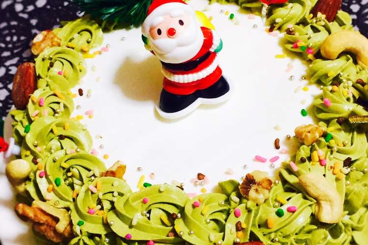 抹茶で簡単リース風クリスマスケーキ レシピ 作り方 By なむい クックパッド 簡単おいしいみんなのレシピが349万品
