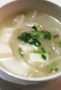 豆腐ともやしのカンタン！中華スープ