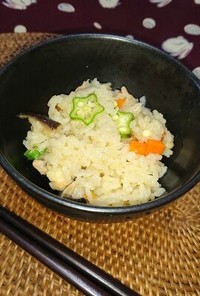 若鶏と生姜とあたた生だししょうゆの炊込飯