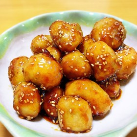 フライパン1つで♬揚げ焼き里芋の甘辛♡