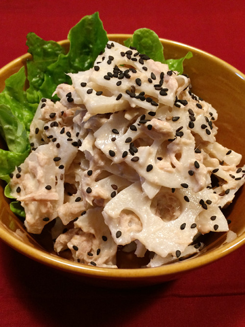 レンコンとツナのサラダ☆鍋料理の副菜にもの画像
