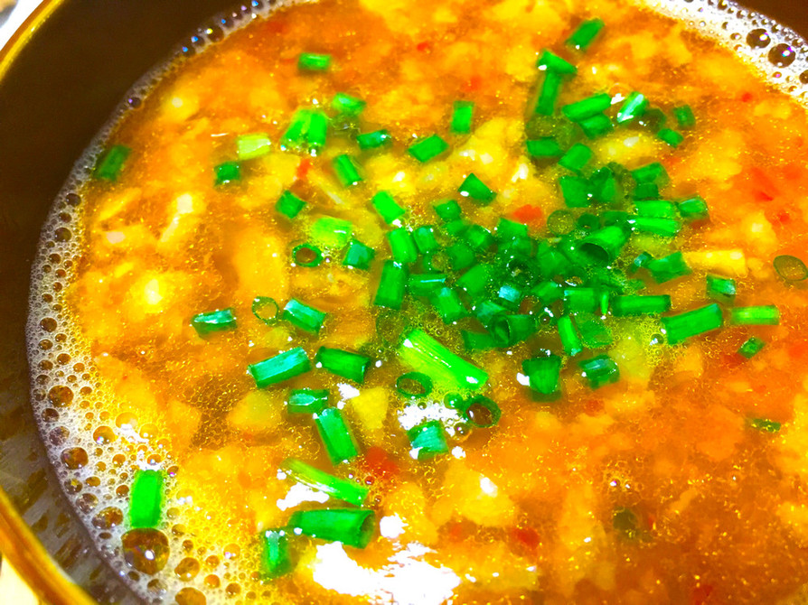 牛すじ肉と玉ねぎの中華風黒酢風味スープの画像