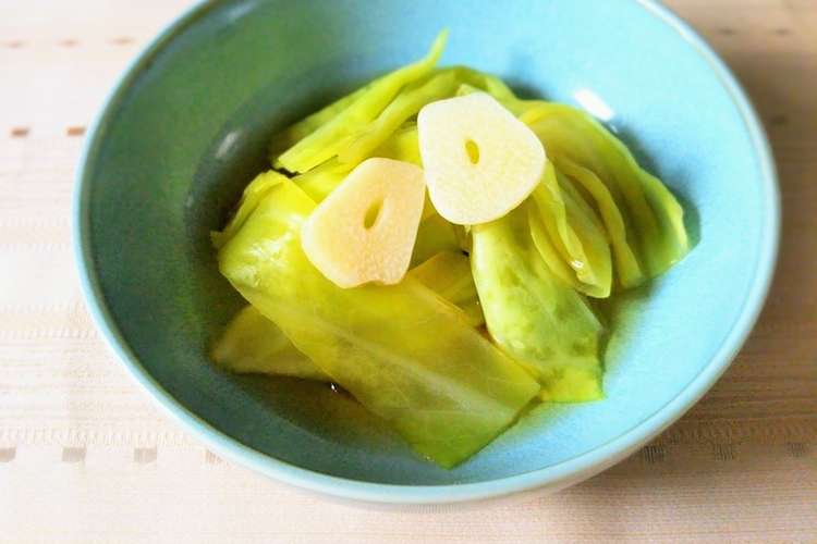 キャベツのにんにく煮浸し 簡単レンジ副菜 レシピ 作り方 By 蓮の実 蓮の茶 クックパッド 簡単おいしいみんなのレシピが354万品