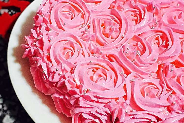 糖質制限 星口金でピンクのローズケーキ レシピ 作り方 By なむい クックパッド