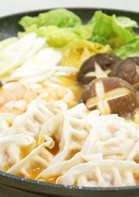 明太餃子の海鮮キムチ鍋