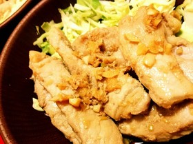 ☆柔らか豚肉ステーキのガーリックトンテキ