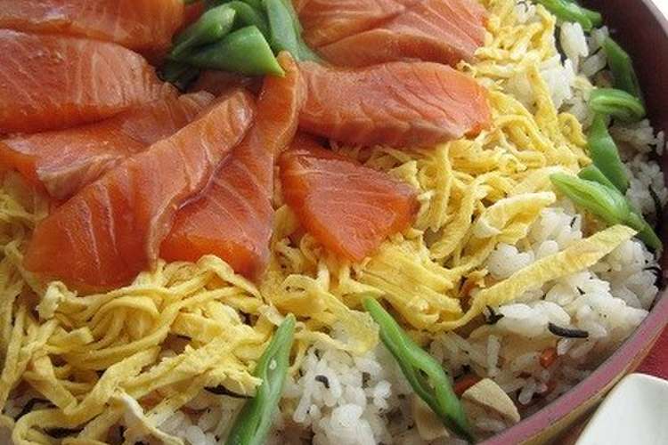 漬けサーモンのちらし寿司 レシピ 作り方 By Ritotsu クックパッド 簡単おいしいみんなのレシピが371万品