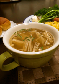 納豆とえのきの簡単スープ