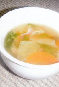 セロリの葉とキャベツのスープ