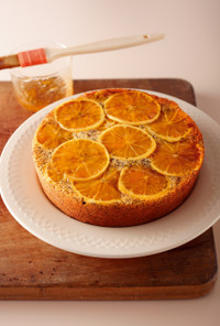 オレンジとポピーシードのアップサイドダウンケーキ