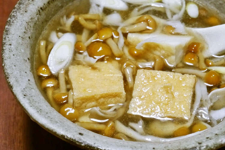 簡単とろ り 生姜香るきのこ厚揚げ汁 レシピ 作り方 By オリエンタルママ クックパッド 簡単おいしいみんなのレシピが357万品
