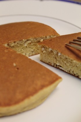 朝昼おやつ♪大豆粉おからPでホットケーキ
